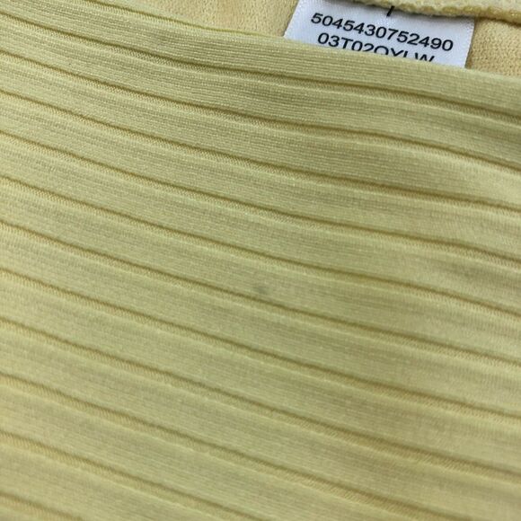 TOPSHOP Women Swimwear Size 10 Yellow Tortoise Ring Ribbed Bikini Bottom - Picture 3 of 5